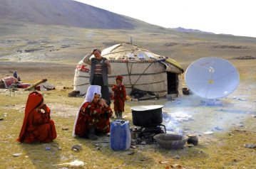 Kirghiz (Afghanistan) - hut life, represent.  